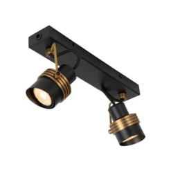 Lucide TUNDRAN Plafondspot-Zwart-2xGU10-5W-Metaal