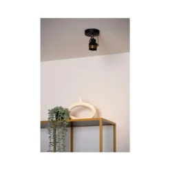 Lucide TUNDRAN Plafondspot-Zwart-1xGU10-5W-Metaal