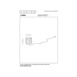 Lucide TURBIN - Tafellamp - Ø 10,6 cm - LED - 1x5W 3000K - Grijs