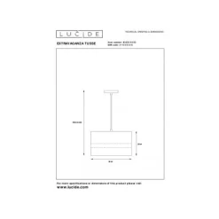 Lucide TUSSE. Hanglamp-Groen-Ø30-1xE27-60W-Linnen