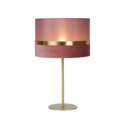 Lucide TUSSE. Tafellamp-Roze-Ø30-1xE14-40W-Linnen