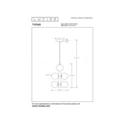 Lucide TYCHO - Hanglamp - Ø 25,5 cm - 6xG9 - Mat Goud / Messing