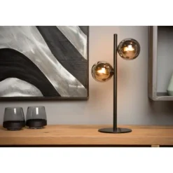 Lucide TYCHO - Tafellamp - 2xG9 - Zwart