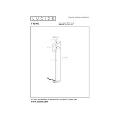 Lucide TYCHO - Vloerlamp - 4xG9 - Zwart