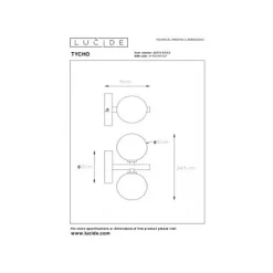 Lucide TYCHO - Wandlamp - 2xG9 - Mat Goud / Messing