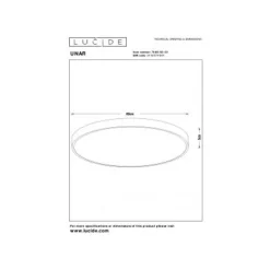 Lucide UNAR Plafonnière-Mat Go.-Ø60-LED Dimb.-60W-2700K