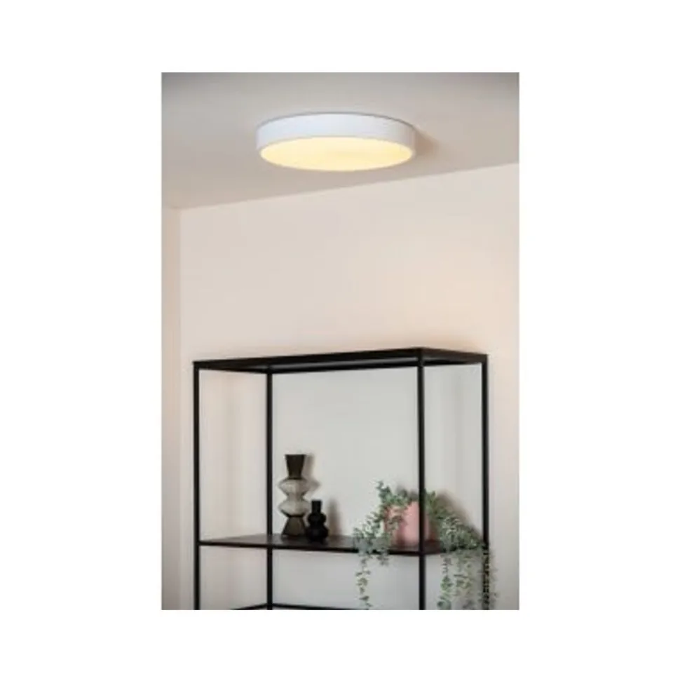 Lucide UNAR Plafonnière-Wit-Ø30-LED Dimb.-18W-2700K