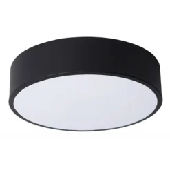 Lucide UNAR Plafonnière-Zwart-Ø20-LED Dimb.-12W-2700K