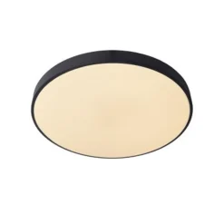 Lucide UNAR Plafonnière-Zwart-Ø60-LED Dimb.-60W-2700K