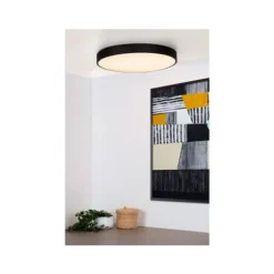 Lucide UNAR Plafonnière-Zwart-Ø49,5-LED Dimb.-36W-2700K