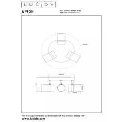 Lucide UPTON Plafondspot-Fumé-3xGU10-40W-Glas