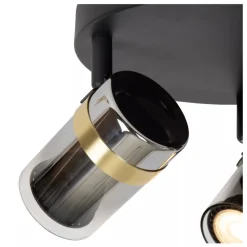 Lucide UPTON Plafondspot-Fumé-3xGU10-40W-Glas