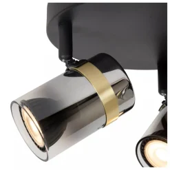 Lucide UPTON Plafondspot-Fumé-3xGU10-40W-Glas