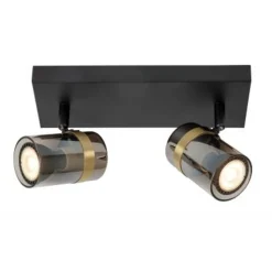 Lucide UPTON Plafondspot-Fumé-2xGU10-40W-Glas