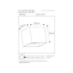Lucide VERTIGO Wandlamp-Wit-LED Dimb.-6W-2700K-5V-IP54