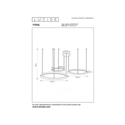 Lucide VIDAL Hanglamp-Mat Go.-Ø78-LED Dimb.-120W-2700K