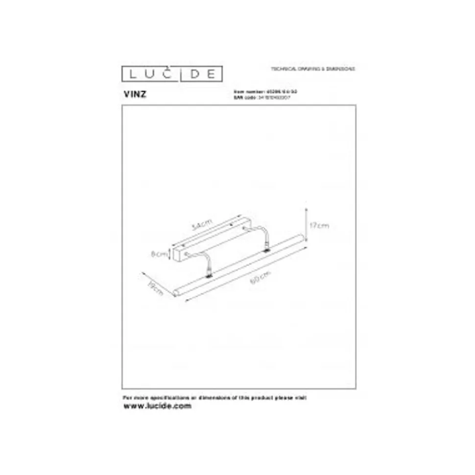 Lucide VINZ Schilderijve.-Mat Go.-4xG9-28W-Metaal
