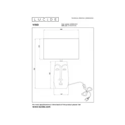 Lucide VISO Tafellamp-Wit-Ø36-1xE27-40W-Kerami.