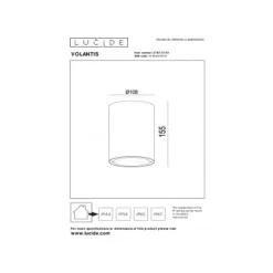 Lucide VOLANTIS Plafondspot Buiten-Zwart-Ø10,8-1xE27-40W