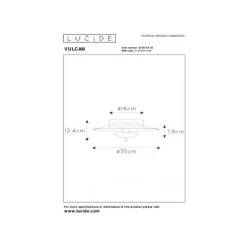 Lucide VULCAN Plafonnière-Zwart-Ø35-LED Dimb.-9W-3000K