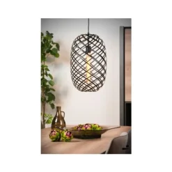 Lucide WOLFRAM - Hanglamp - Ø 32 cm - 1xE27 - Zwart