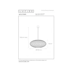 Lucide WOLFRAM - Hanglamp - Ø 100 cm - 3xE27 - Mat Goud / Messing