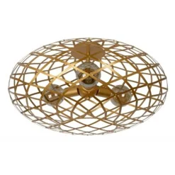 Lucide WOLFRAM - Plafonnière - Ø 65 cm - 3xE27 - Mat Goud / Messing