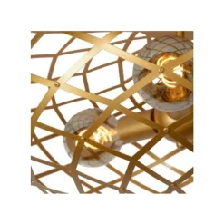 Lucide WOLFRAM - Plafonnière - Ø 65 cm - 3xE27 - Mat Goud / Messing