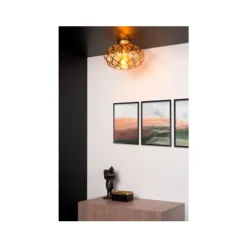 Lucide WOLFRAM - Plafonnière - Ø 30 cm - 1xE27 - Mat Goud / Messing