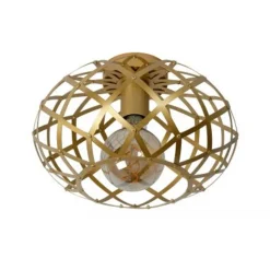 Lucide WOLFRAM - Plafonnière - Ø 30 cm - 1xE27 - Mat Goud / Messing