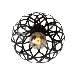 Lucide WOLFRAM - Plafonnière - Ø 30 cm - 1xE27 - Zwart