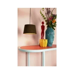 Lucide WOOLLY Hanglamp-Groen-Ø28-1xE27-60W-Katoen
