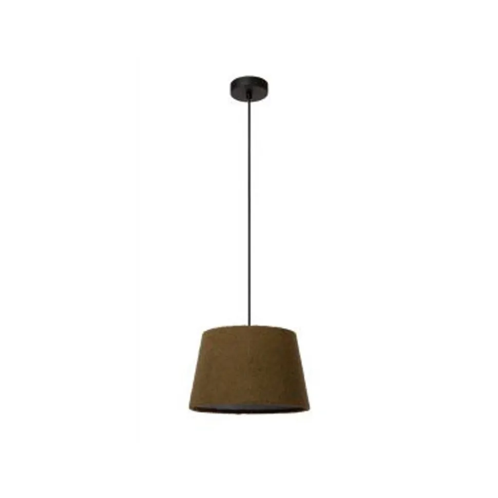 Lucide WOOLLY Hanglamp-Groen-Ø28-1xE27-60W-Katoen