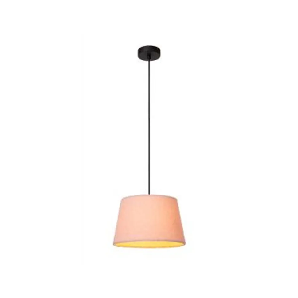 Lucide WOOLLY Hanglamp-Roze-Ø28-1xE27-60W-Katoen