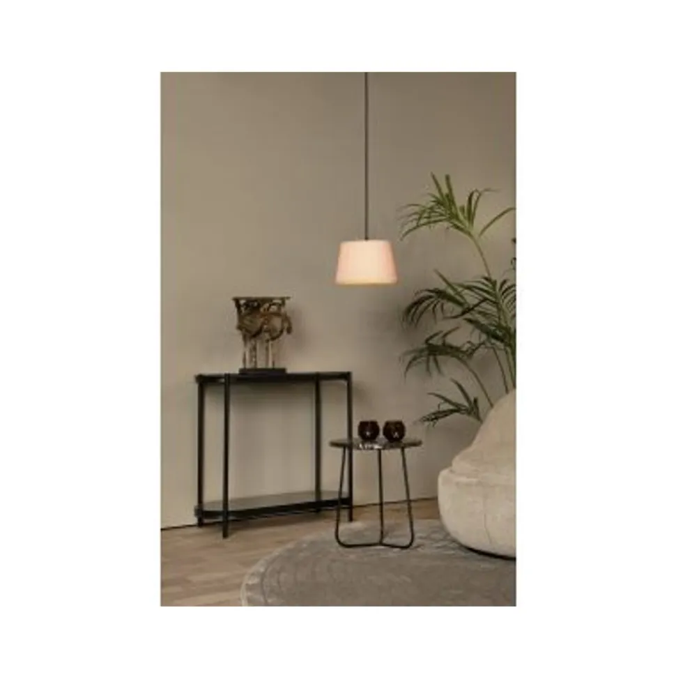 Lucide WOOLLY Hanglamp-Roze-Ø28-1xE27-60W-Katoen