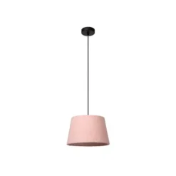 Lucide WOOLLY Hanglamp-Roze-Ø28-1xE27-60W-Katoen