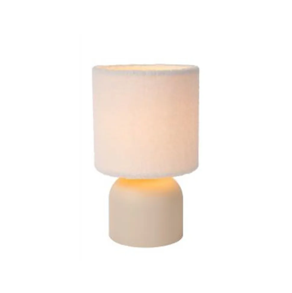 Lucide WOOLLY Tafellamp-Beige-Ø16-1xE14-40W-Katoen