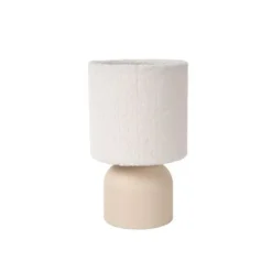 Lucide WOOLLY Tafellamp-Beige-Ø16-1xE14-40W-Katoen