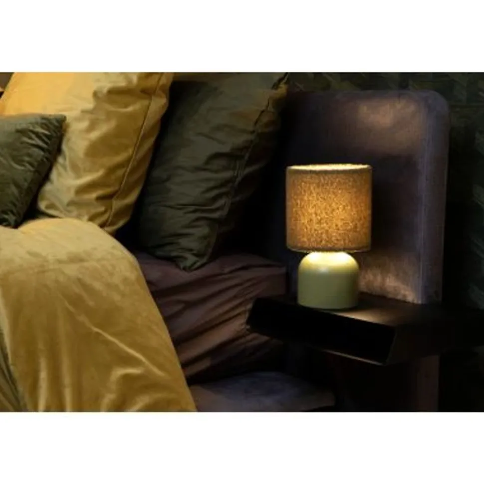 Lucide WOOLLY Tafellamp-Groen-Ø16-1xE14-40W-Katoen