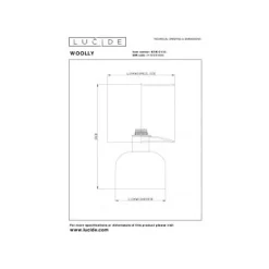Lucide WOOLLY Tafellamp-Terrac.-Ø16-1xE14-40W-Katoen