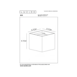 Lucide XIO Wandlicht Vierkant G9/3.5W 350LM 2700K Mat gou