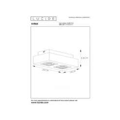 Lucide XIRAX Plafondlicht 2xGU10/5W DTW 3000K Wit