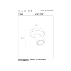 Lucide XYRUS Spot GU10/5W incl. DTW D9 H12.5cm Wit