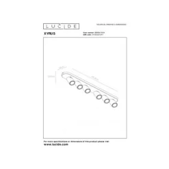 Lucide XYRUS Spot 6xGU10/5W incl. DTW L84 W14 H12.5cm Wit