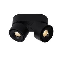 Lucide YUMIKO - Plafondspot - Ø 7,8 cm - LED Dimb. - 2x10W 2700K - Zwart Lucide