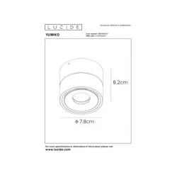 Lucide YUMIKO - Plafondspot - Ø 7,8 cm - LED Dimb. - 1x10W 2700K - Wit Lucide