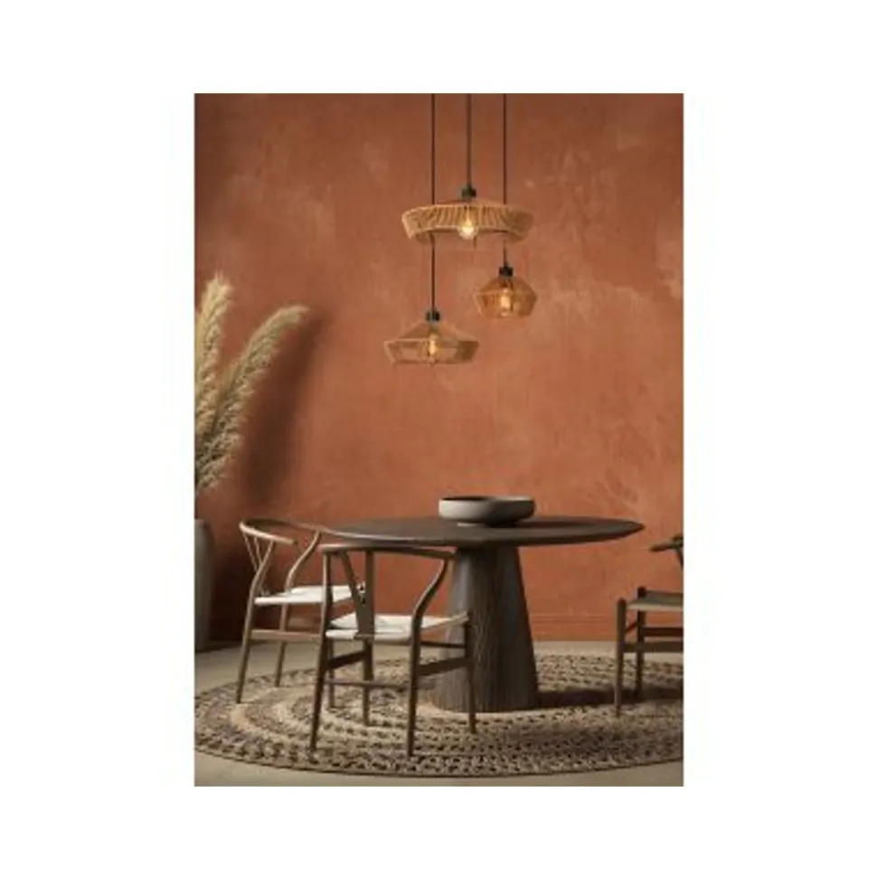 Lucide YUNKAI Hanglamp-Nature.-Ø60-3xE27-60W-Papier