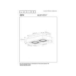 Lucide ZEFIX Plafondspot 2x Gu10/12W DTW Wit
