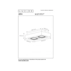Lucide ZEFIX Plafondspot 2x Gu10/12W DTW Zwart
