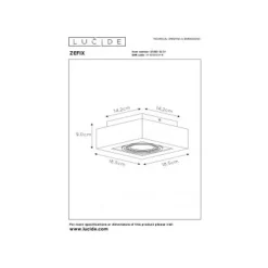 Lucide ZEFIX Plafondspot 1x Gu10/12W DTW Wit